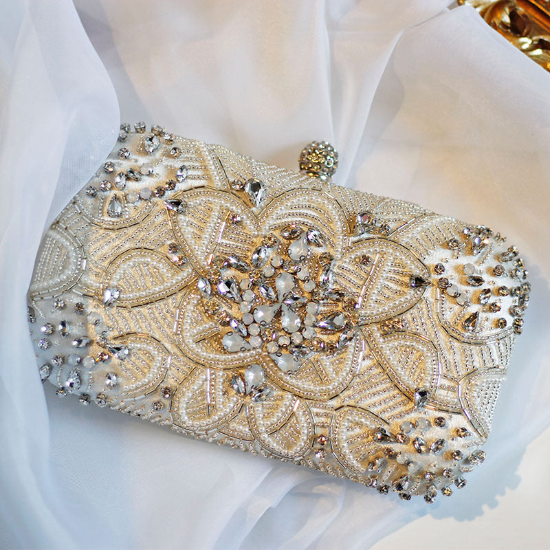 Women’s Rhinestone Chain Bag – Luxury Hand-Sewn Evening Purse