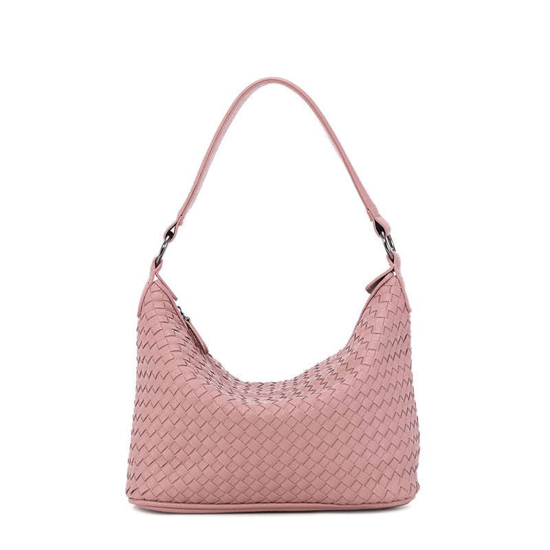 Trendy Women’s Woven Shoulder Bag – Portable Handbag