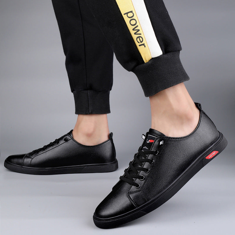 Men's Flat Low-top Cowhide Casual Leather Shoes