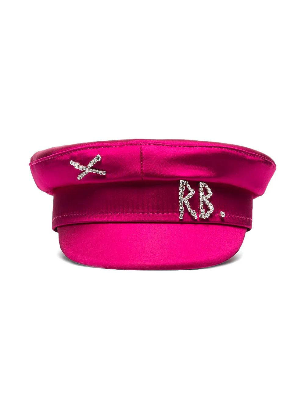Ruslan Baginskiy crystal embellished satin baker boy hat