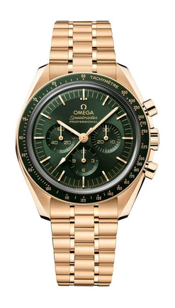 omega speedmaster moonwatch professional chronograph 18k moonshine? gold & ceramic men's watch_3