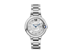cartier ballon bleu 33 mm stainless steel & diamonds lady's watch