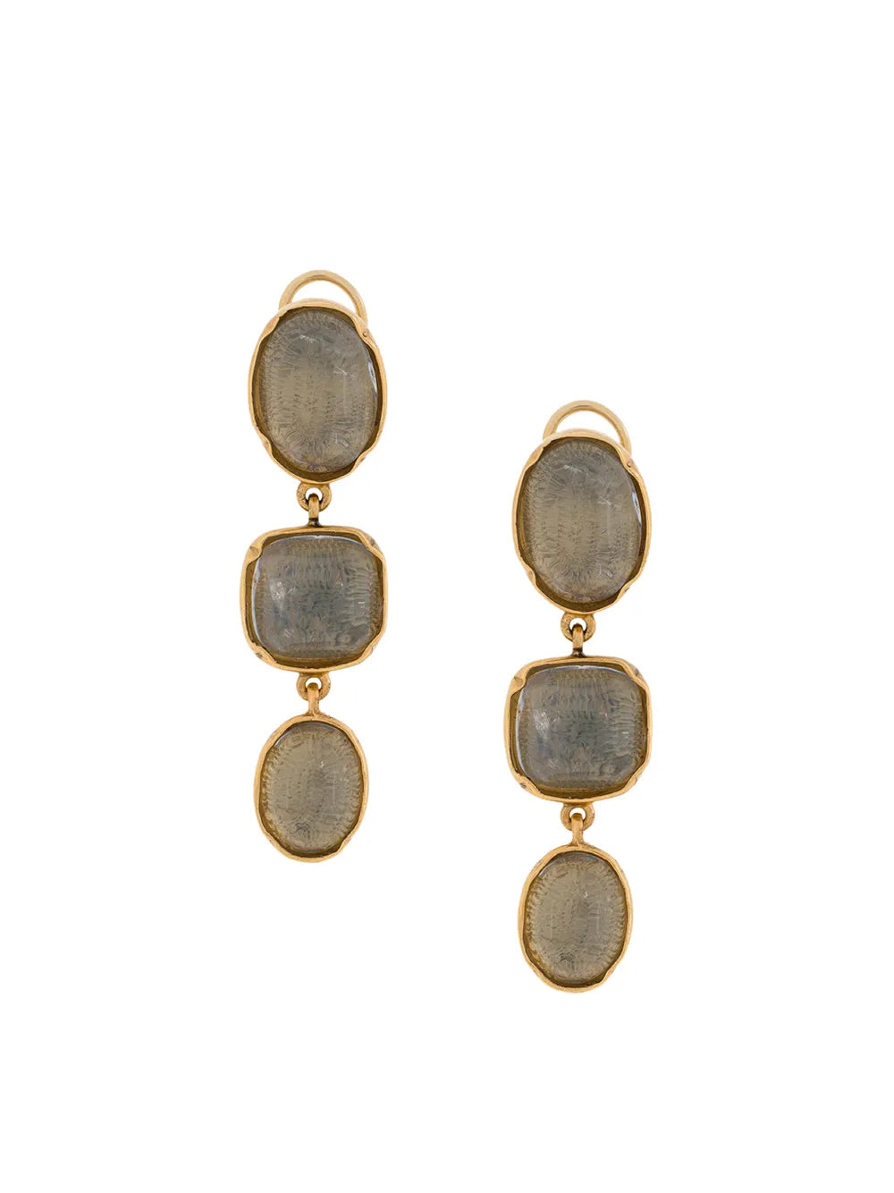 Goossens Three Cabochons clip earrings