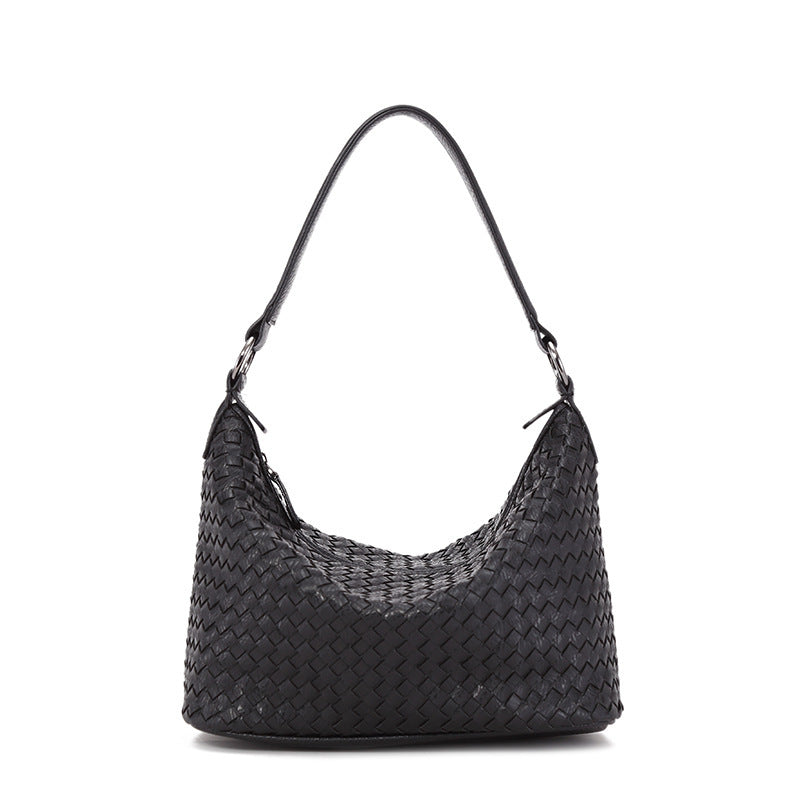 Trendy Women’s Woven Shoulder Bag – Portable Handbag