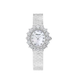 chopard l'heure du diamant 18k white gold & diamonds lady's watch_11