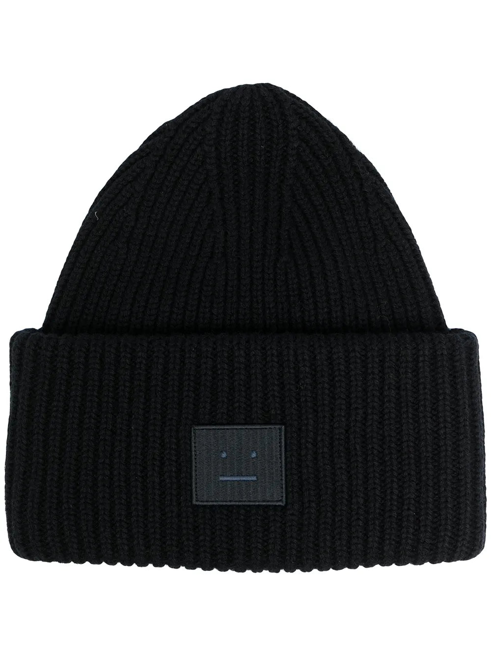 Acne Studios face patch ribbed knit beanie