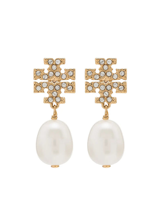 Tory Burch Kira pavé pearl drop earrings