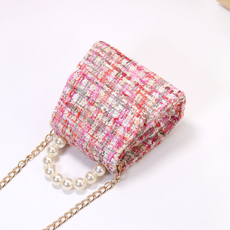 Autumn Winter Pearl Portable Messenger Bag for Women