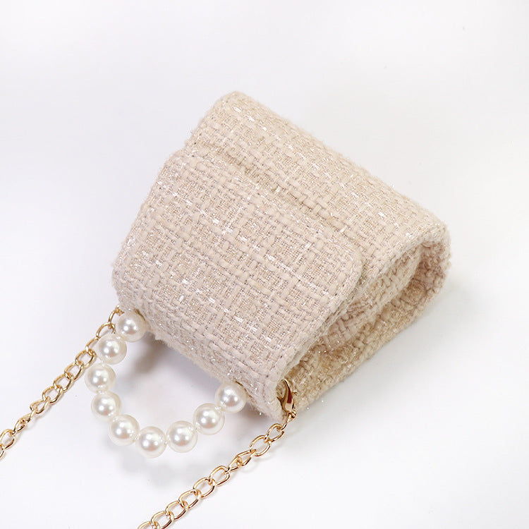 Autumn Winter Pearl Portable Messenger Bag for Women