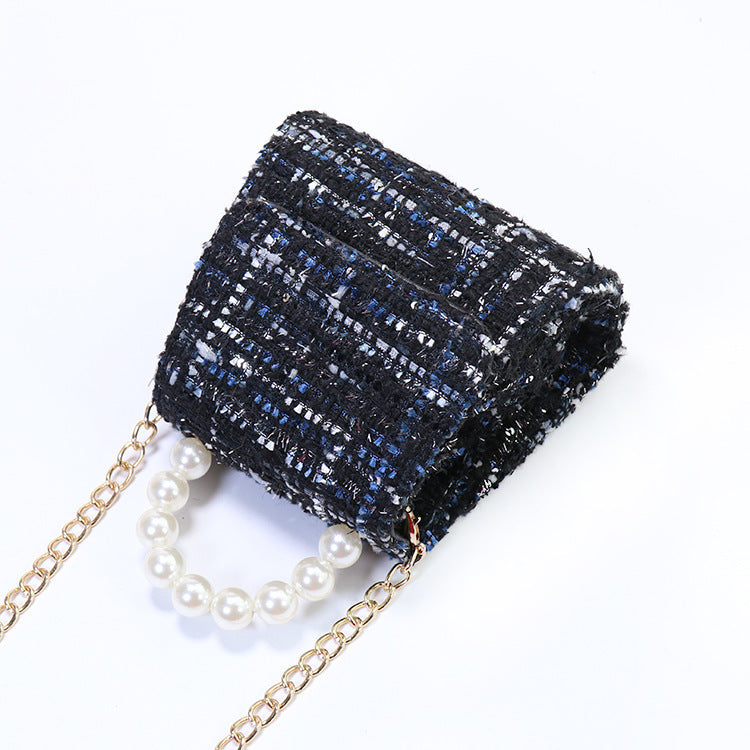 Autumn Winter Pearl Portable Messenger Bag for Women