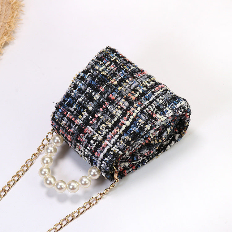 Autumn Winter Pearl Portable Messenger Bag for Women
