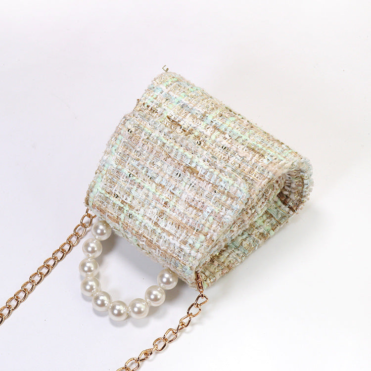 Autumn Winter Pearl Portable Messenger Bag for Women