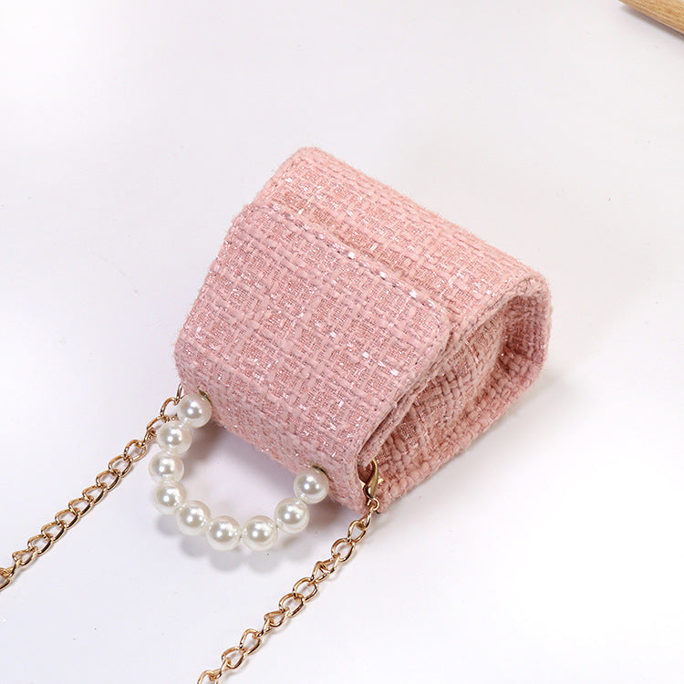 Autumn Winter Pearl Portable Messenger Bag for Women