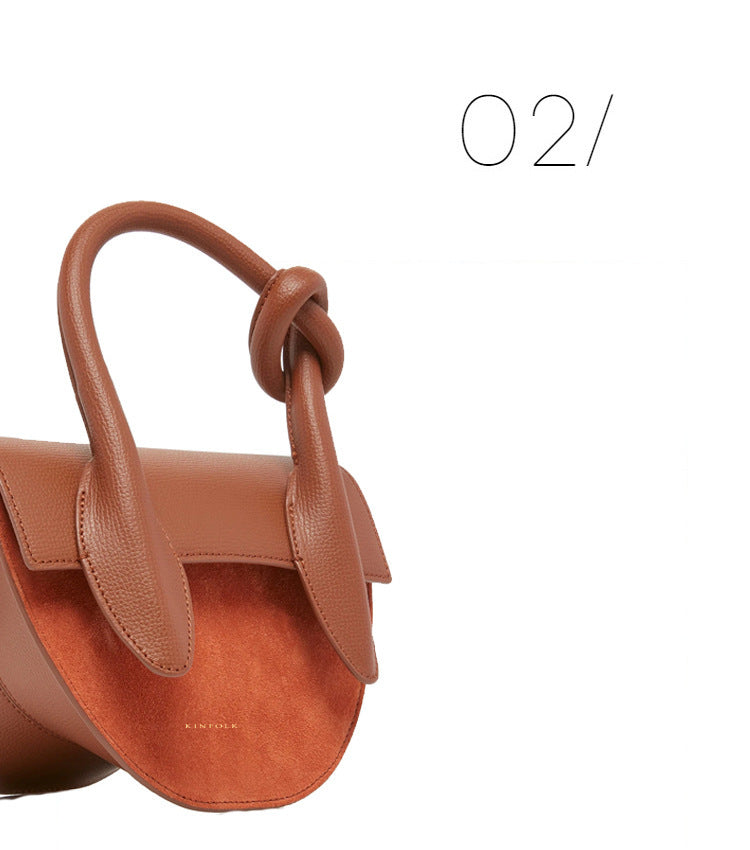 Trendy Color Matching Twisted Rope Knot Shoulder Messenger Bag for Women