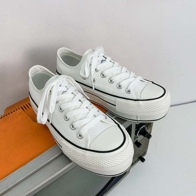 New Student Thick-Soled Increased Canvas Shoes Women