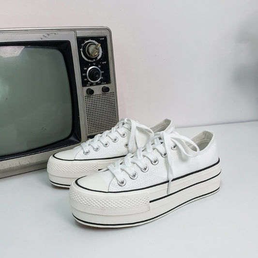 New Student Thick-Soled Increased Canvas Shoes Women