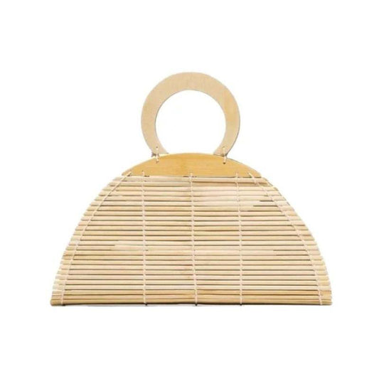 Women’s Bamboo Handbag – Hand-Woven Natural Clutch Bag