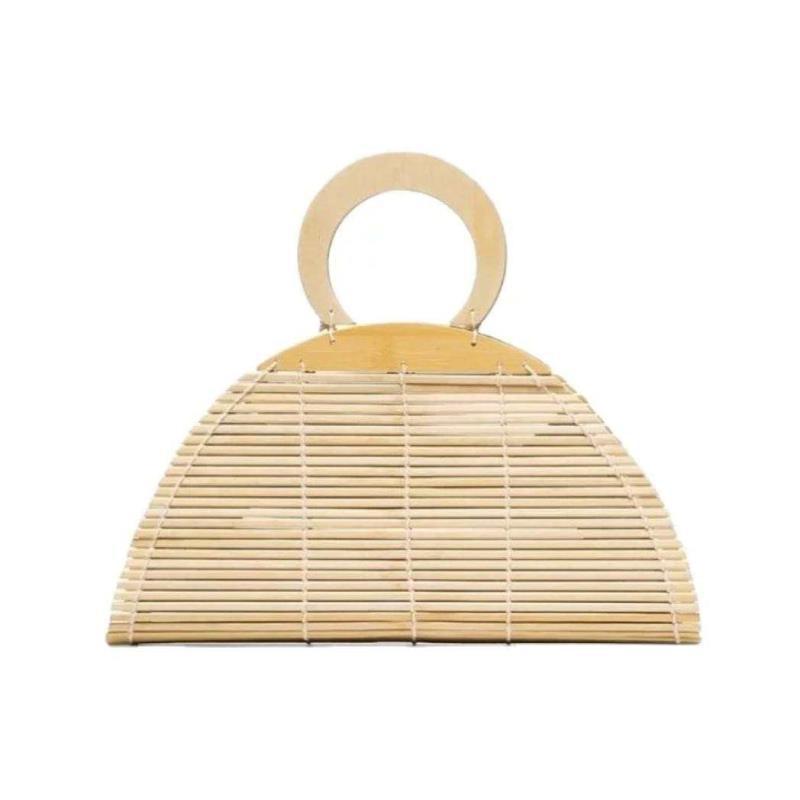 Women’s Bamboo Handbag – Hand-Woven Natural Clutch Bag