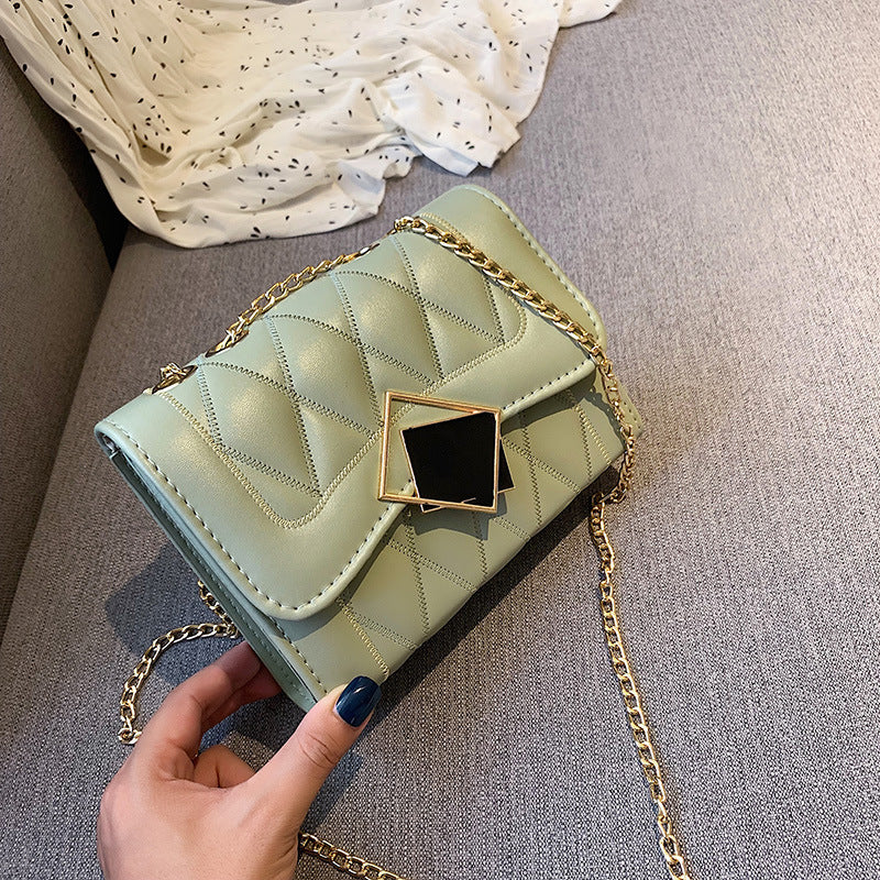 Korean Style Small Square Rhombus Chain Shoulder Bag for Women