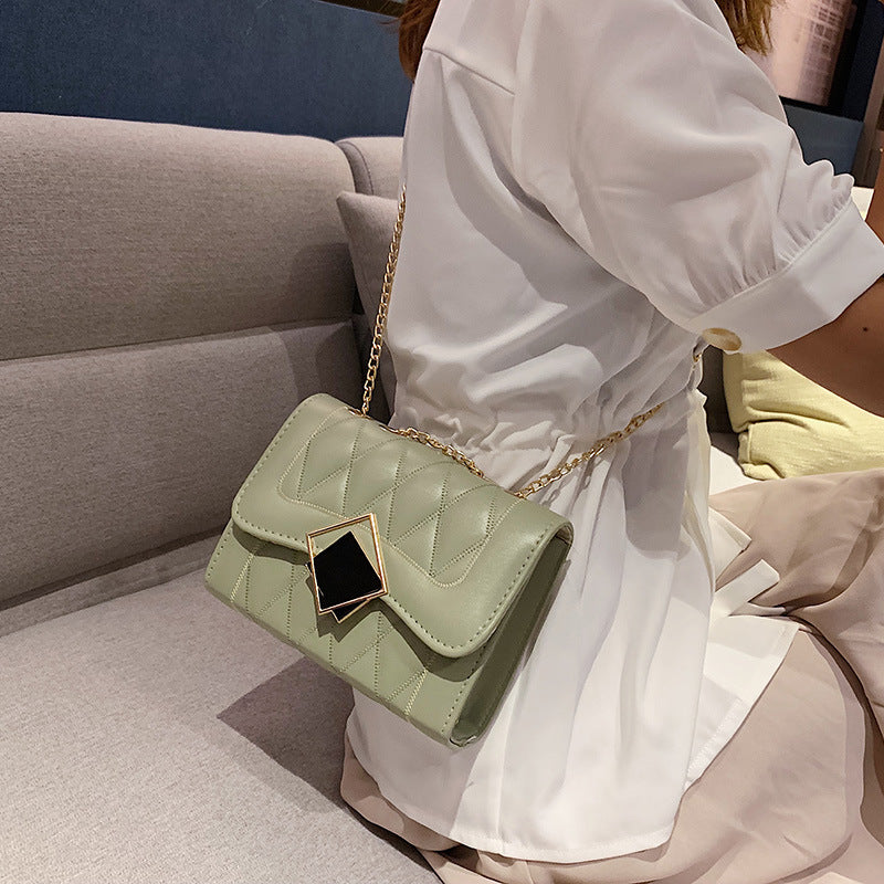 Korean Style Small Square Rhombus Chain Shoulder Bag for Women