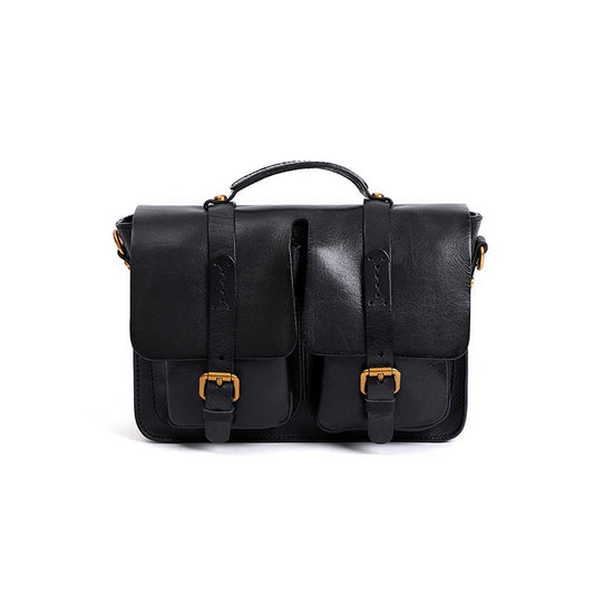 Retro Genuine Leather Crossbody Bag – First Layer Cowhide Trendy Shoulder Handbag