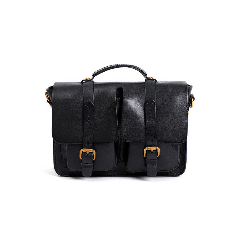 Retro Genuine Leather Crossbody Bag – First Layer Cowhide Trendy Shoulder Handbag