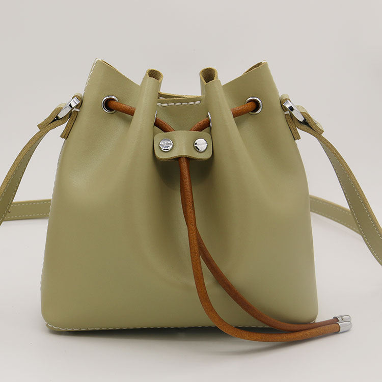Women’s Leather Bucket Bag – Handmade Hand-Stitched Design