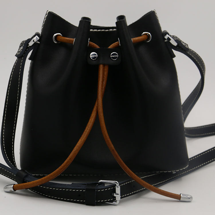 Women’s Leather Bucket Bag – Handmade Hand-Stitched Design