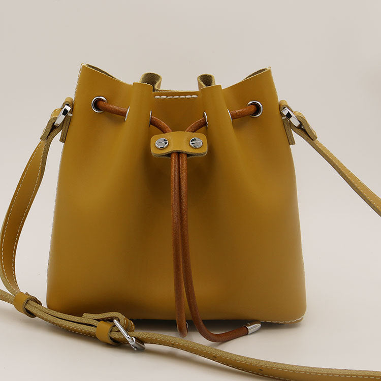 Women’s Leather Bucket Bag – Handmade Hand-Stitched Design