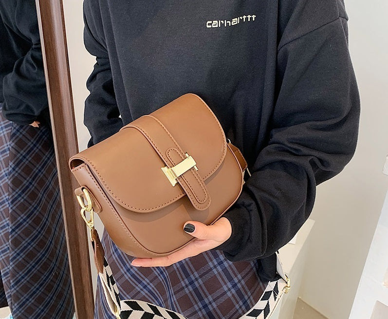 Classic Fashion Saddle Bag | Simple Design Versatile Shoulder Purse