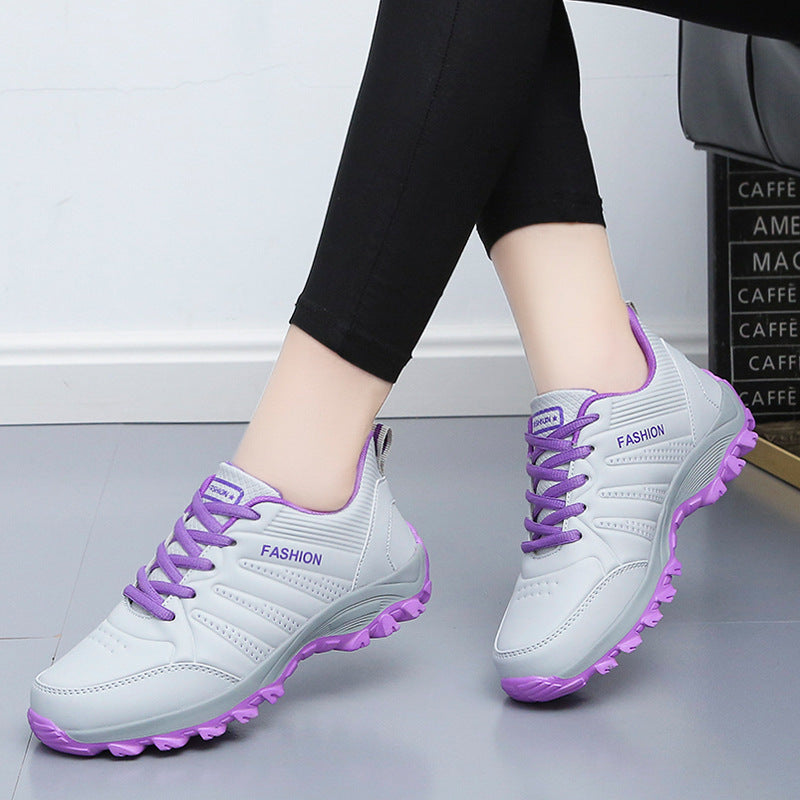 Flat Women's Shoes Autumn And Winter Leather Sneakers Women