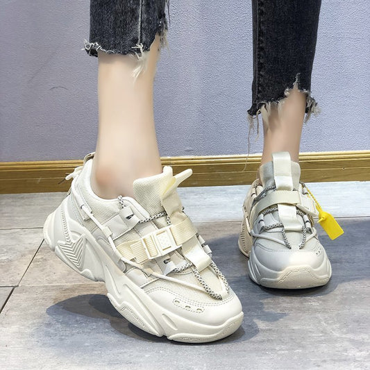 Women's Shoes, Sports And Leisure, Thick-soled Sponge Cake, Color Matching Buckle, Old Shoes, Women