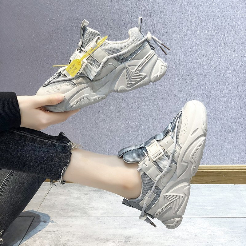 Women's Shoes, Sports And Leisure, Thick-soled Sponge Cake, Color Matching Buckle, Old Shoes, Women