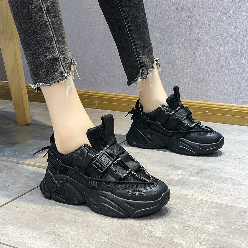 Women's Shoes, Sports And Leisure, Thick-soled Sponge Cake, Color Matching Buckle, Old Shoes, Women