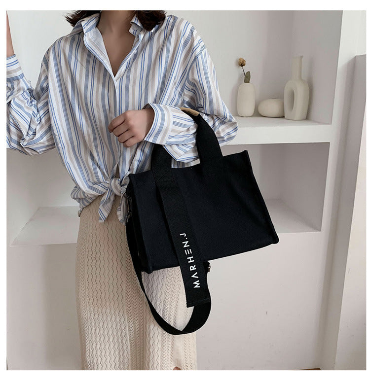 Women’s Leisure Canvas Bag | Literary Art Square Shoulder Messenger Tote