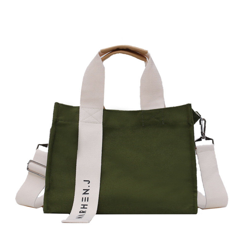 Women’s Leisure Canvas Bag | Literary Art Square Shoulder Messenger Tote