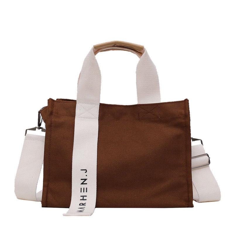 Women’s Leisure Canvas Bag | Literary Art Square Shoulder Messenger Tote