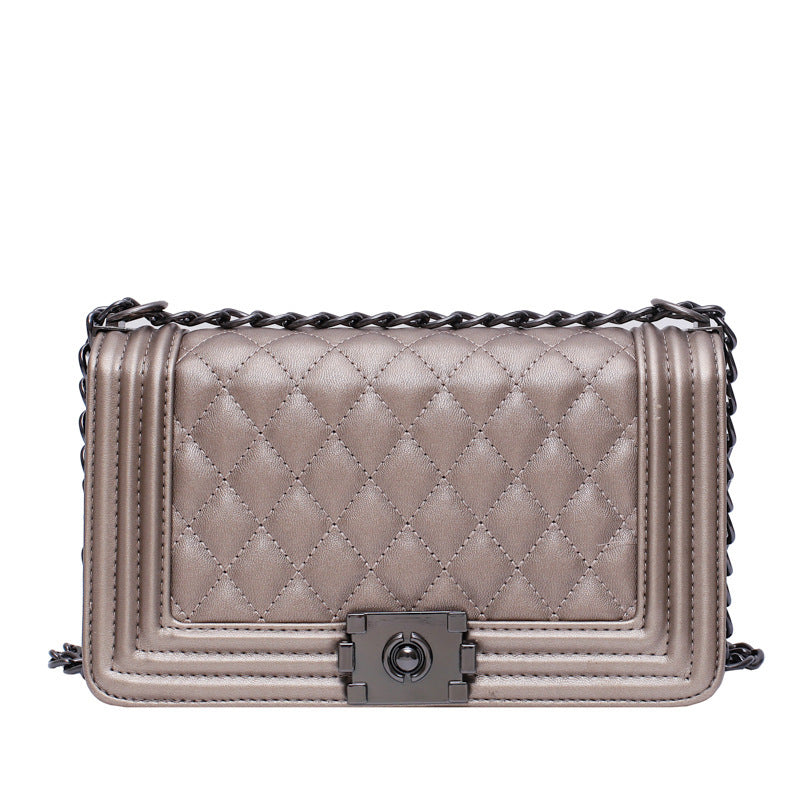 Women's PU Embroidered Thread Small Square Bag – New Style Shoulder & Messenger Bag