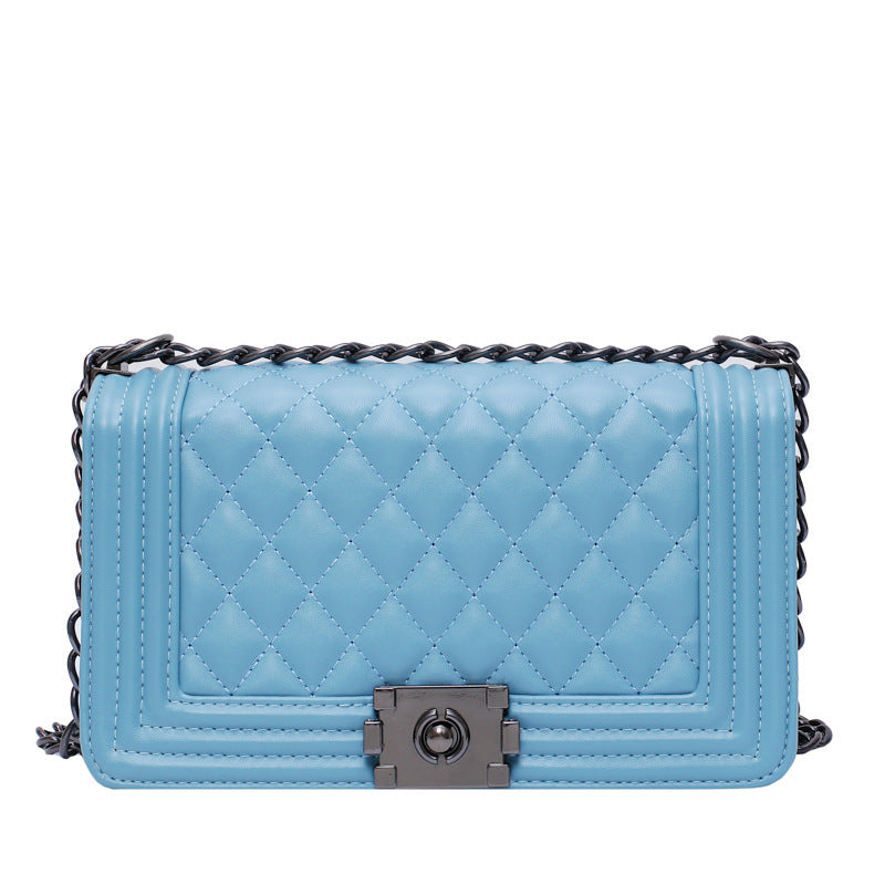 Women's PU Embroidered Thread Small Square Bag – New Style Shoulder & Messenger Bag