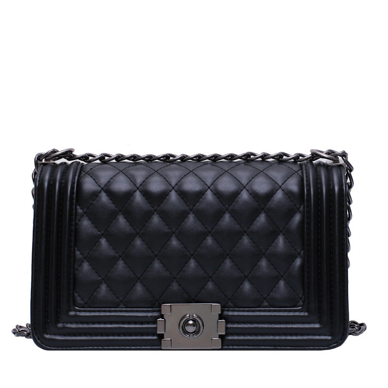 Women's PU Embroidered Thread Small Square Bag – New Style Shoulder & Messenger Bag