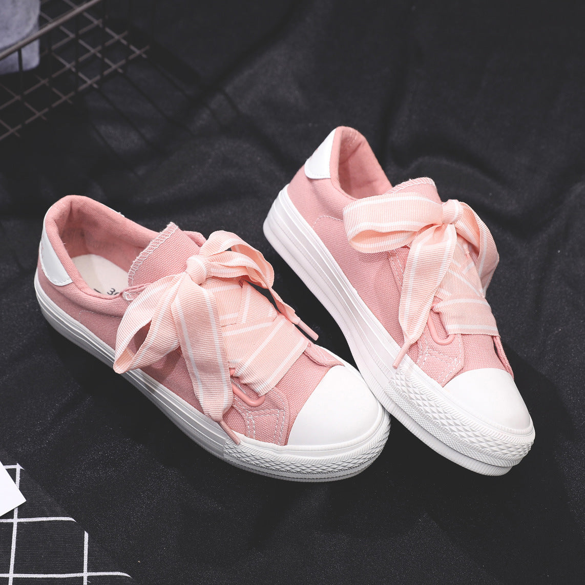 Spring All-Match White Shoes Women's Shoes Korean Version Of Harajuku Single Shoes Shoes Board Shoes Students Ins Canvas Shoes Women