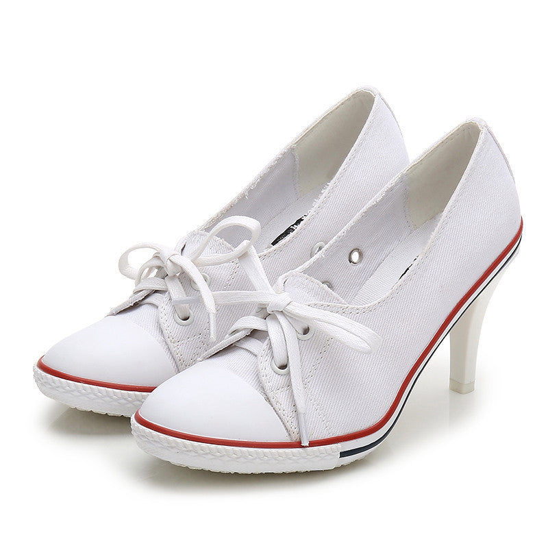 New Korean Style Single Shoes Women Fashion Casual Canvas Shoes Women's Shoes High Heels
