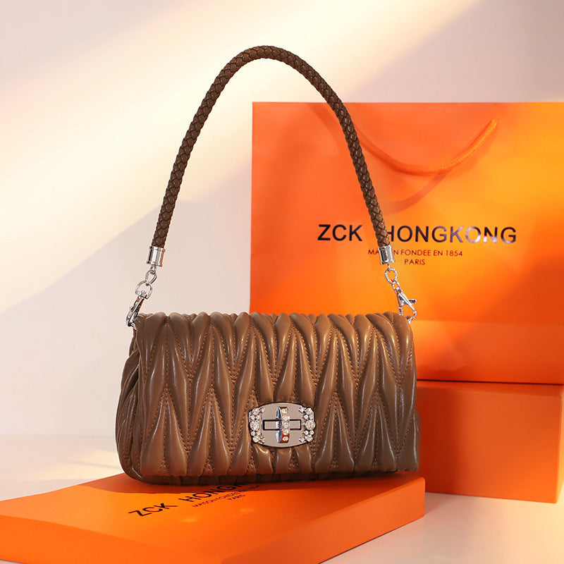 Luxury Genuine Leather Armpit Bag for Women | Trendy Chain One-Shoulder Messenger Bag