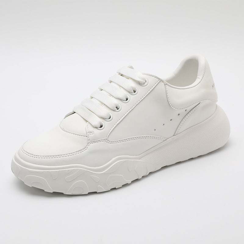 Trifle Platform White Shoes Women All-match Genuine Leather