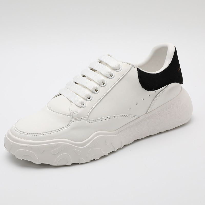 Trifle Platform White Shoes Women All-match Genuine Leather