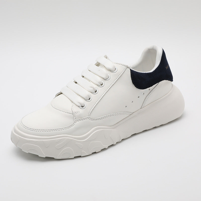 Trifle Platform White Shoes Women All-match Genuine Leather