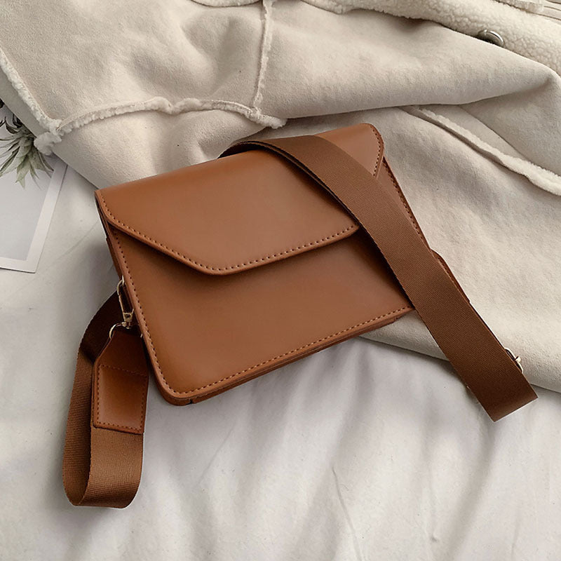 Casual Solid Color Small Square One-Shoulder Messenger Bag for Women