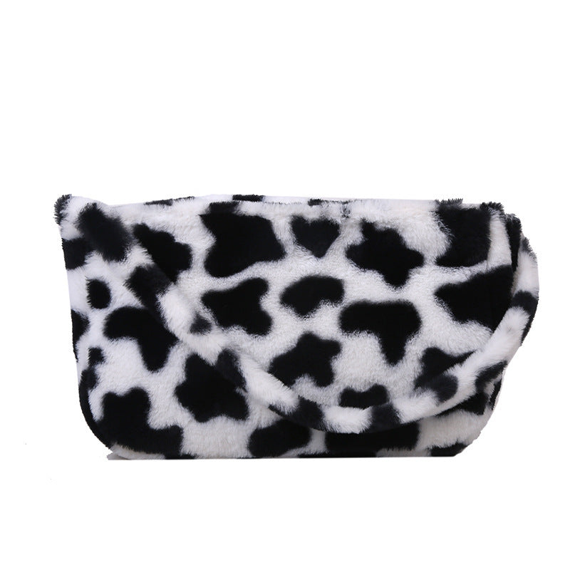 Cute Lamb Hair Shoulder Bag – Forest Style Casual Crossbody for Women