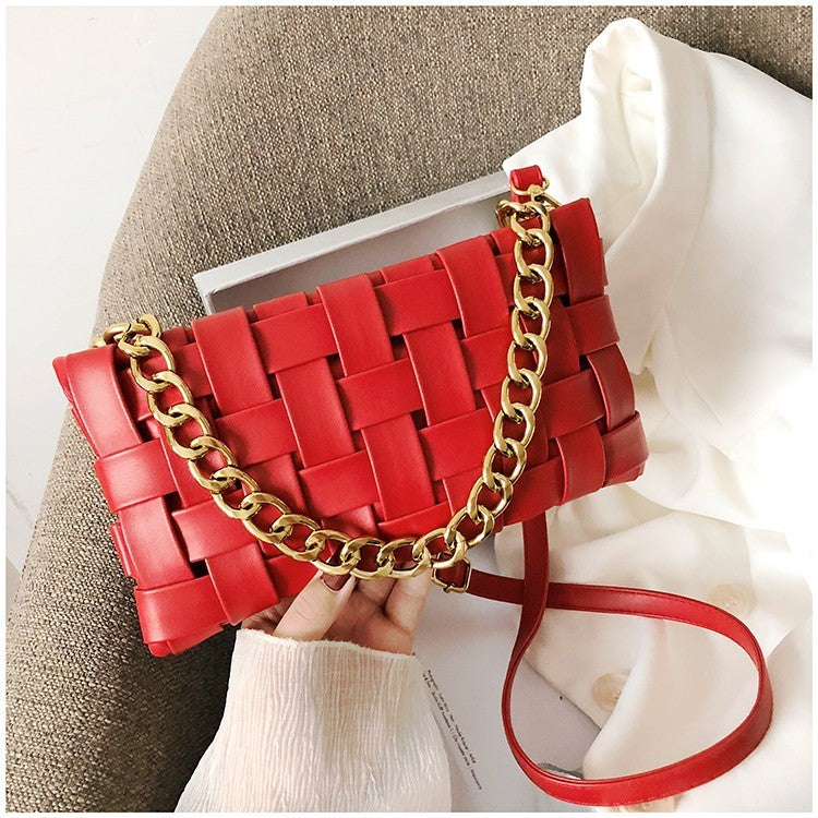 Women’s Luxury Woven PU Leather Shoulder Bag – Top Quality Handbag