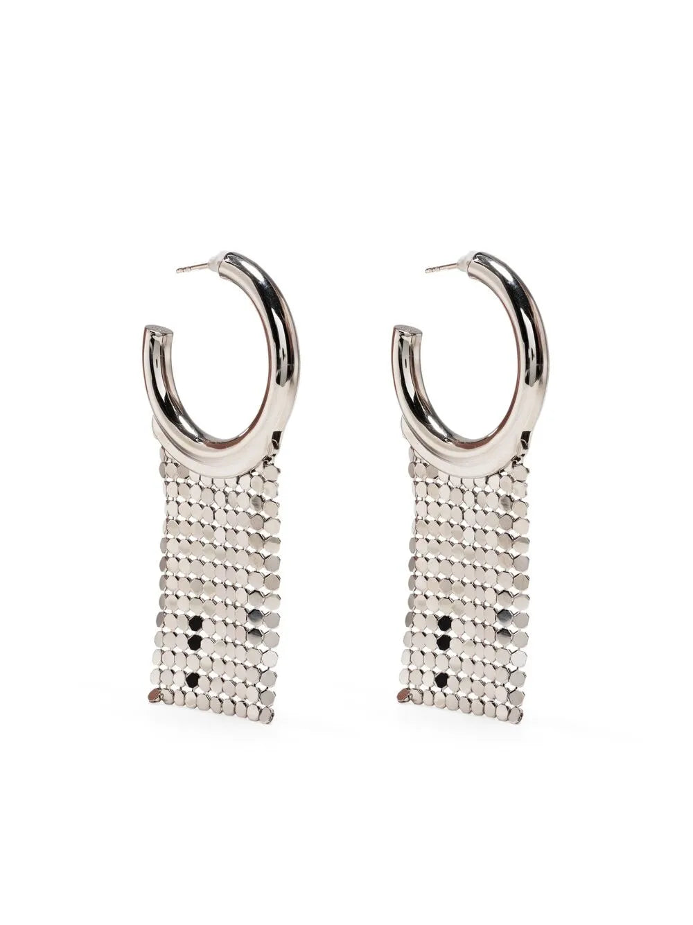 Rabanne mesh trimmed hoop earrings